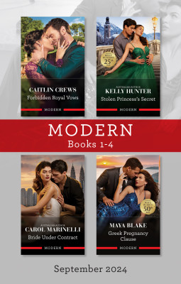 Modern Box Set 1-4 Sept 2024/Forbidden Royal Vows/Stolen Princess's Secret/Bride Under Contract/Greek Pregnancy Clause by Maya Blake from HarperCollins Publishers Australia Pty Ltd in General Novel category