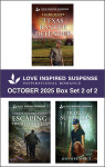 Love Inspired Suspense October 2025 - Box Set 2 of 2/Texas Ranger Defender/Escaping The Wilderness/Trail Of Suspicion - text