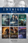 Intrigue Box Set May 2026/Kidnapped In Dark Waters/Protective Refuge/Big Sky Manhunt/Cold Case Cover-Up/A Drowning In Emerald Pool/Broken Vows - text